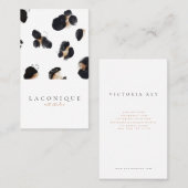 Minimalistisch | ABSTRAKT | Leopard-Visitenkarte Visitenkarte (Vorne/Hinten)