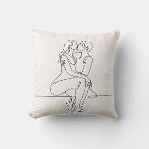 Minimalistisch Abstrakt lesbischer Kiss Kissen