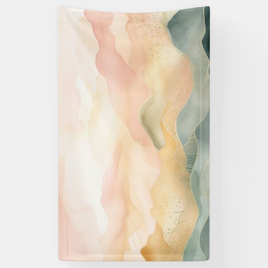 Minimalistisch Abstrakte Landschaft in weichen Pas Banner (Vertikal)