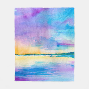 Minimalistisch abstrakte Landschaft: Meer, Himmel Fleecedecke