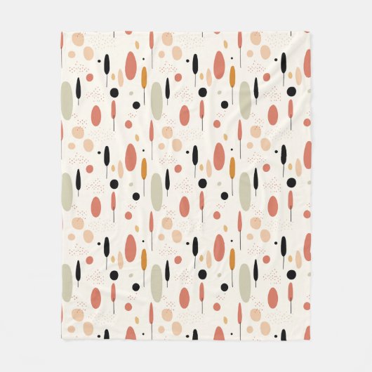 Minimalistisch Abstraktes Boho-Muster Fleecedecke (Vorderseite)