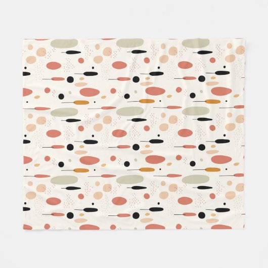 Minimalistisch Abstraktes Boho-Muster Fleecedecke (Vorderseite (Horizontal))