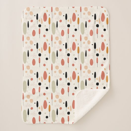 Minimalistisch Abstraktes Boho-Muster Sherpadecke (Vorderseite)