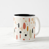Minimalistisch Abstraktes Boho-Muster Zweifarbige Tasse (VorderseiteRechts)