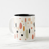 Minimalistisch Abstraktes Boho-Muster Zweifarbige Tasse (Vorderseite Links)