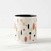 Minimalistisch Abstraktes Boho-Muster Zweifarbige Tasse (Mittel)