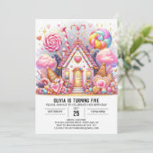 Minimalistisch Adorable Candyland Digital zum Gebu Einladung (Stehend Vorderseite)