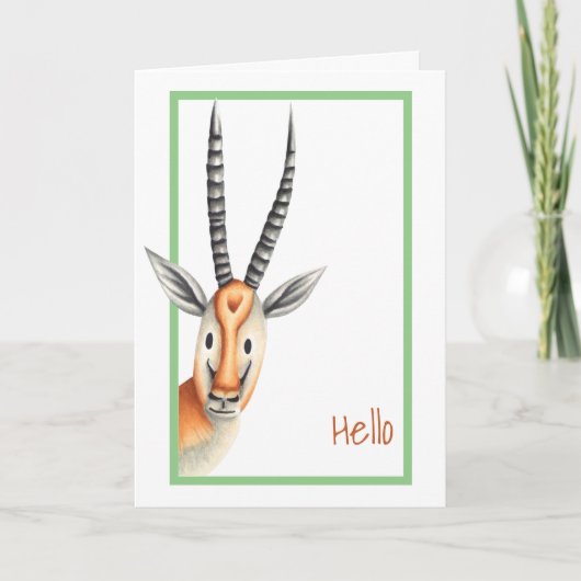 Minimalistisch African Antilope Personalisiert Hal Karte (Vorderseite)
