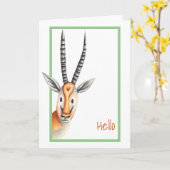 Minimalistisch African Antilope Personalisiert Hal Karte (Gelbe Blume)