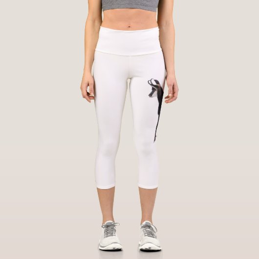 Minimalistisch Alpinistisches Gämse Bergziege auf Capri Leggings (Vorderseite)