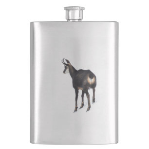 Minimalistisch Alpinistisches Gämse Bergziege auf  Flachmann