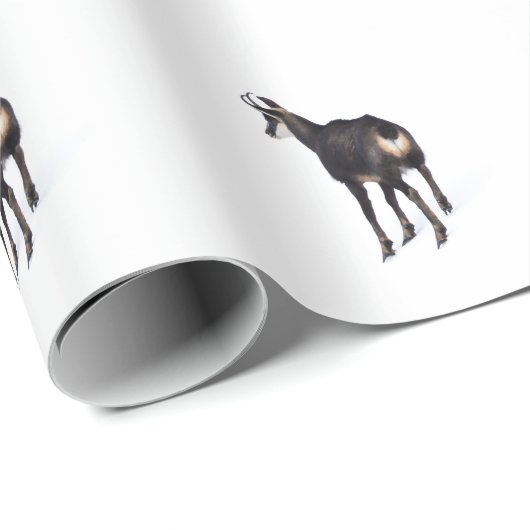 Minimalistisch Alpinistisches Gämse Bergziege auf Geschenkpapier (Rolleneckpunkt)