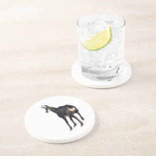 Minimalistisch Alpinistisches Gämse Bergziege auf  Getränkeuntersetzer