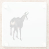 Minimalistisch Alpinistisches Gämse Bergziege auf  Glasuntersetzer (Rückseite)
