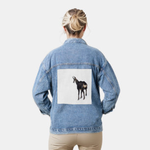 Minimalistisch Alpinistisches Gämse Bergziege auf  Jeansjacke