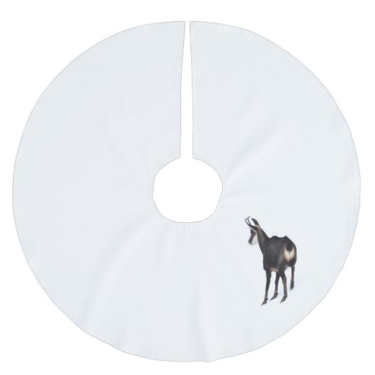 Minimalistisch Alpinistisches Gämse Bergziege auf  Polyester Weihnachtsbaumdecke (Vorderseite)