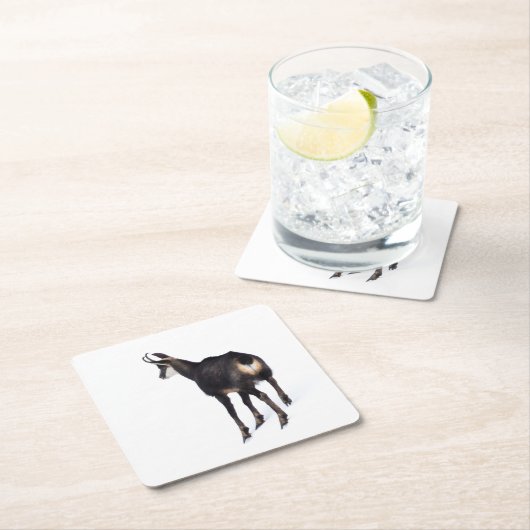 Minimalistisch Alpinistisches Gämse Bergziege auf  Rechteckiger Pappuntersetzer (Vor Ort)