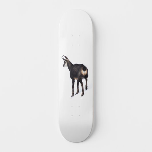 Minimalistisch Alpinistisches Gämse Bergziege auf Skateboard (Vorderseite)