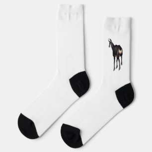 Minimalistisch Alpinistisches Gämse Bergziege auf  Socken