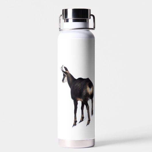Minimalistisch Alpinistisches Gämse Bergziege auf  Trinkflasche (Rückseite)