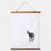 Minimalistisch Alpinistisches Gämse Bergziege auf Wandteppich Mit Holzrahmen (Vorderseite)