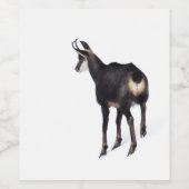 Minimalistisch Alpinistisches Gämse Bergziege auf Weinetikett (Einzelnes Label)