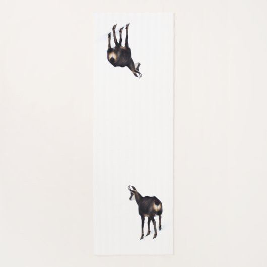 Minimalistisch Alpinistisches Gämse Bergziege auf  Yogamatte (Rückseite)