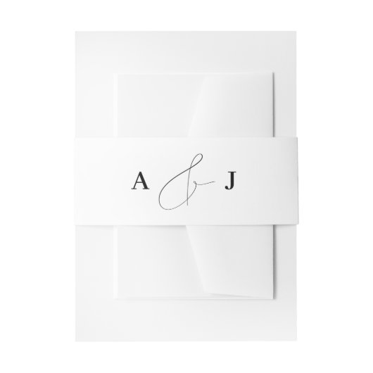 Minimalistisch Ampersand Monogram Wedding White Einladungsbanderole (Vorderseite Beispiel)