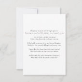 Minimalistisch anpassbare moderne Beerdigung Dankeskarte (Rückseite)