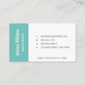 Minimalistisch anpassbares Berufliches Aquamarin Visitenkarte (Rückseite)
