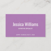 Minimalistisch anpassbares Berufliches Lila Visitenkarte (Vorderseite)