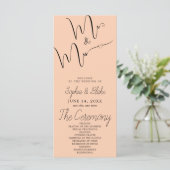 Minimalistisch Apricot Hochzeitsprogramm (Stehend Vorderseite)