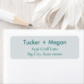 Minimalistisch Aquamarin auf Blue Name & Rücksende (Insitu)