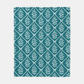 Minimalistisch Aquamarine botanische Fleecedecke (Vorderseite)