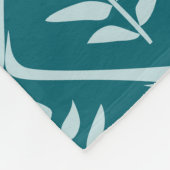 Minimalistisch Aquamarine botanische Fleecedecke (Ecke)