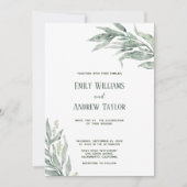 Minimalistisch Aquarellgrün Einladung (Vorderseite)