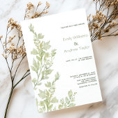 Minimalistisch Aquarellgrün Einladung