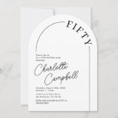 Minimalistisch Arch Adult 50. Geburtstag Einladung (Vorderseite)