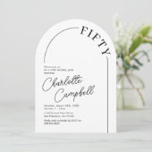 Minimalistisch Arch Adult 50. Geburtstag Einladung (Stehend Vorderseite)