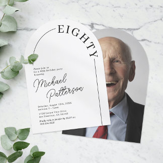 Minimalistisch Arch Adult 80. Geburtstag Einladung