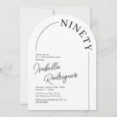 Minimalistisch Arch Adult 90. Geburtstag Einladung (Vorderseite)