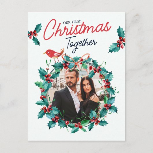 Minimalistisch Arch Erstes Weihnachtscouch Foto Feiertagspostkarte (Vorderseite)