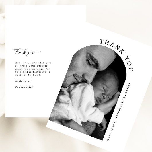 Minimalistisch Arch Foto Babydusche Vielen Dank Dankeskarte