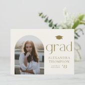 Minimalistisch Arch Foto Gold Foto Abschluss Ankündigung (Stehend Vorderseite)