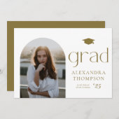 Minimalistisch Arch Foto Gold Foto Abschluss Annou Ankündigung (Vorne/Hinten)