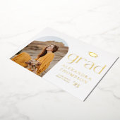 Minimalistisch Arch Foto Graduation Party Gold Folieneinladung (Gedreht)