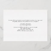 Minimalistisch Arch Foto Graduation Party Gold Folieneinladung (Rückseite)