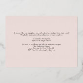 Minimalistisch Arch Foto Graduation Party Rose Gol Folieneinladung (Rückseite)