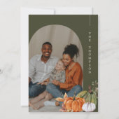 Minimalistisch Arch Foto grün dank dem Abendessen Einladung (Rückseite)