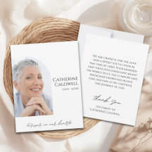 Minimalistisch Arch Foto Memorial Dankeschön-Karte